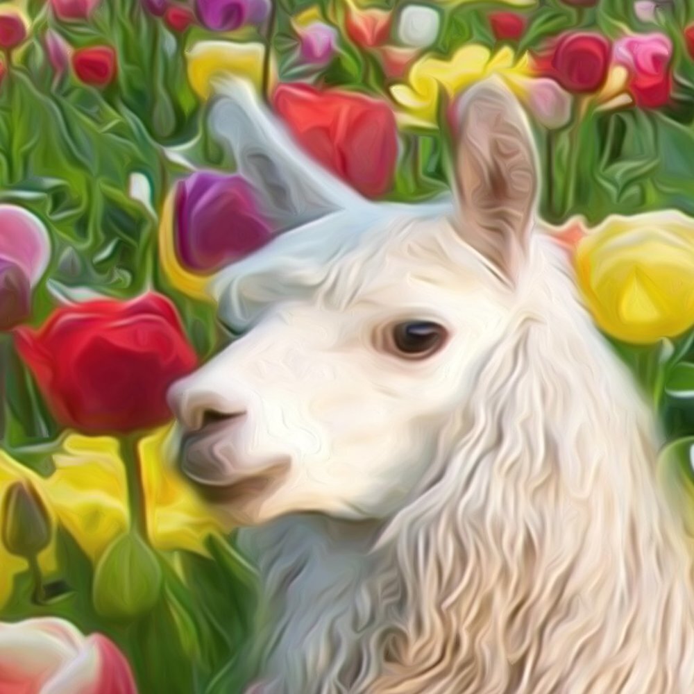 16x20 Suri Alpaca Field of Flowers Sky Landscape Fantasy Oil Painting‎ Art Print - Picture 4 of 7